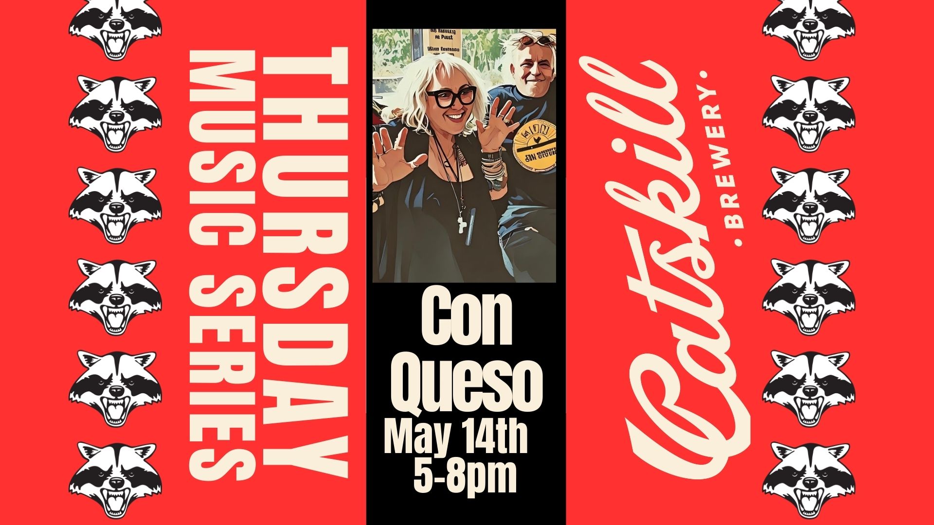 Catskill Brewery’s Thursday Music Series continues with Con Queso performing live on Thursday, May 14 from 5:00–8:00 PM.